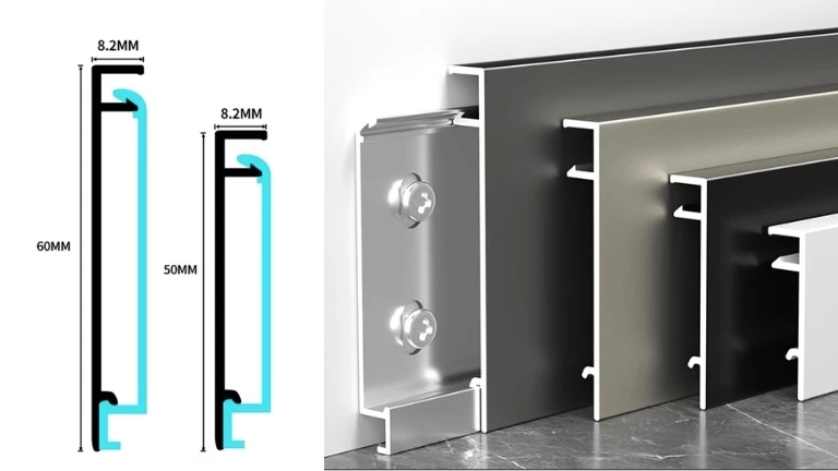 recessed aluminium skirting