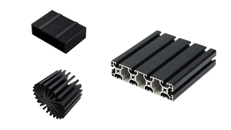 black anodized aluminum extrusion