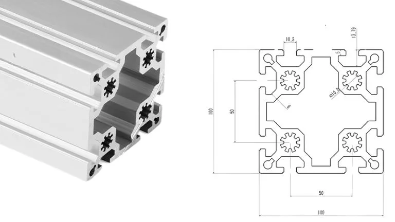 aluminum T-slot 100100 A