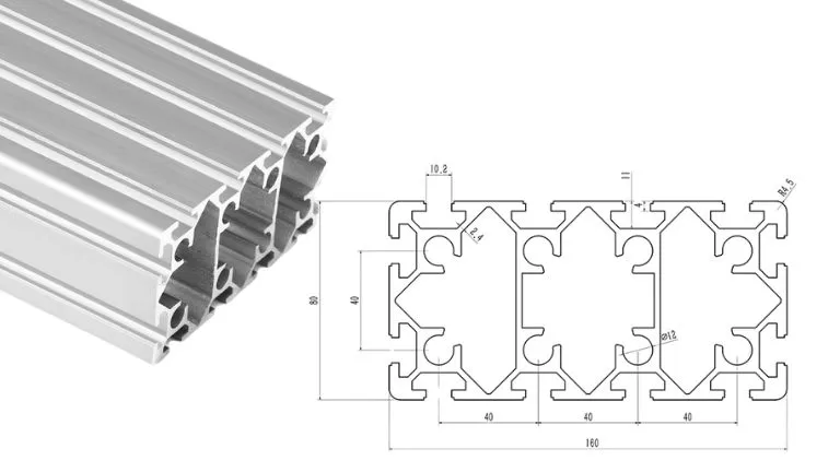 aluminum T-slot 80160 A