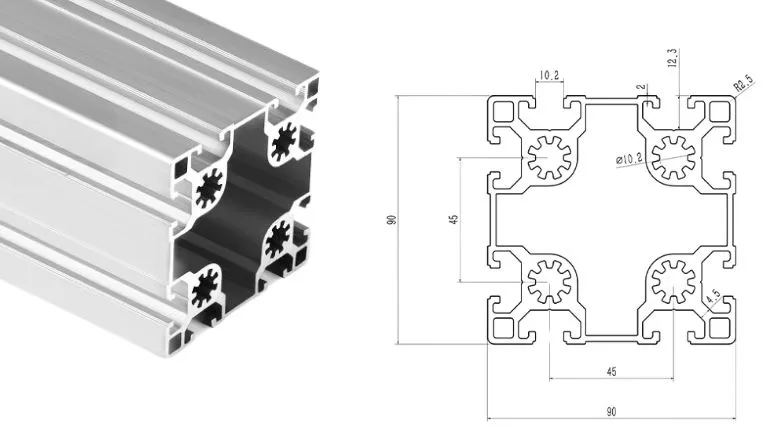 aluminum T-slot 9090 B