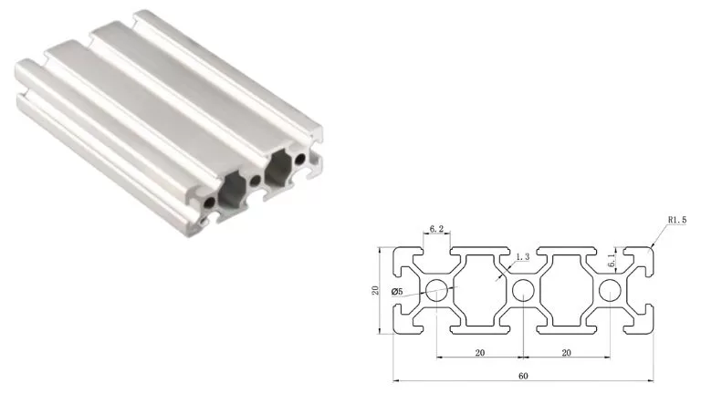 aluminum t-slot 2060