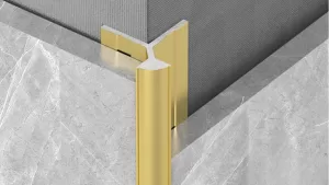Listón embellecedor dorado de aluminio para bordes de baldosas (4)