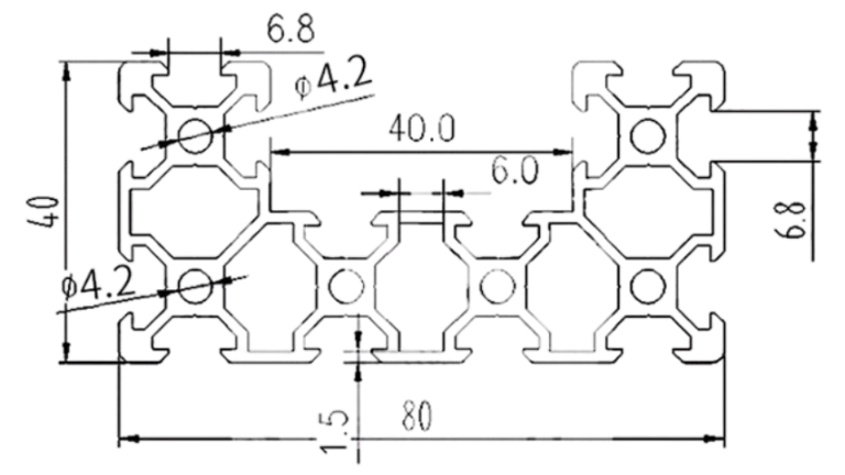 V-Slot 4080 drawing