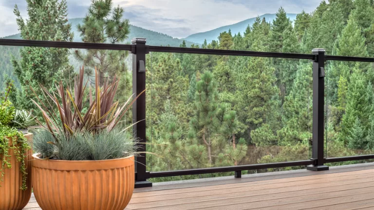 black aluminum glass railing(2)