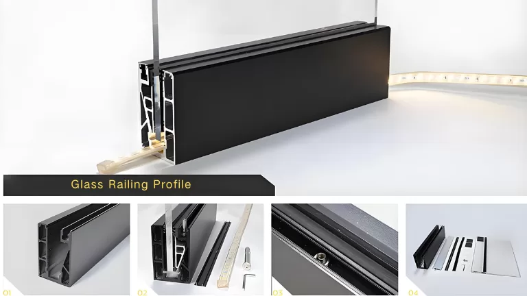 black aluminum glass railing(8)