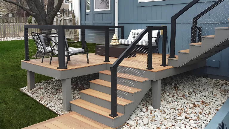 black stair railing