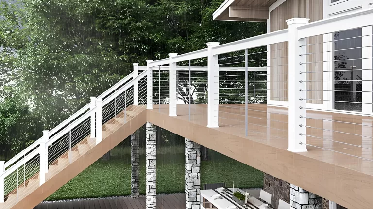 white aluminum railing