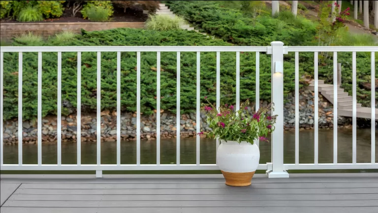 white deck railing